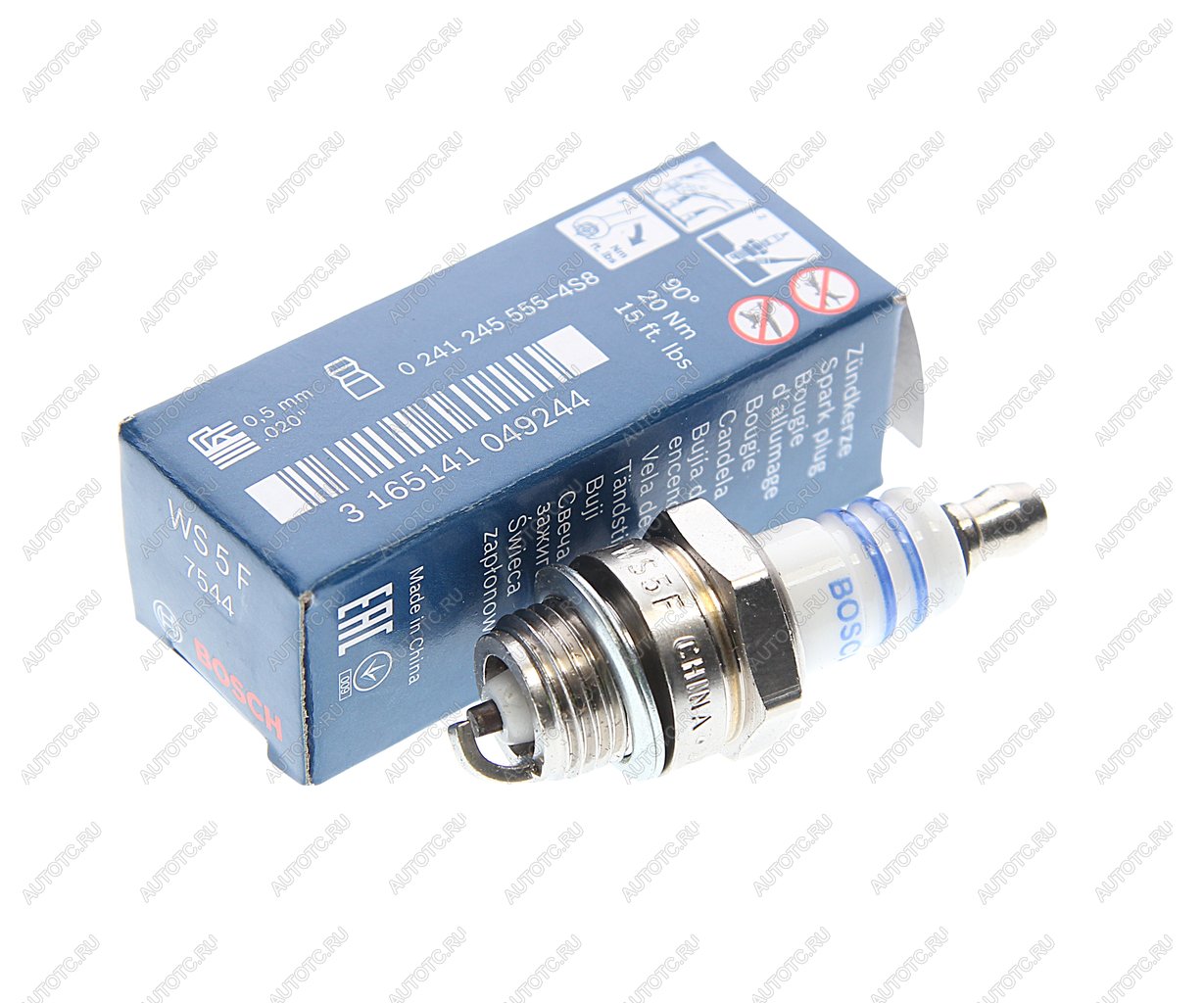 299 р. Свеча зажигания WS5F (0.5) (газонокосилка,бензопила) BOSCH BOSCH 0241245555  с доставкой в г. Пермь