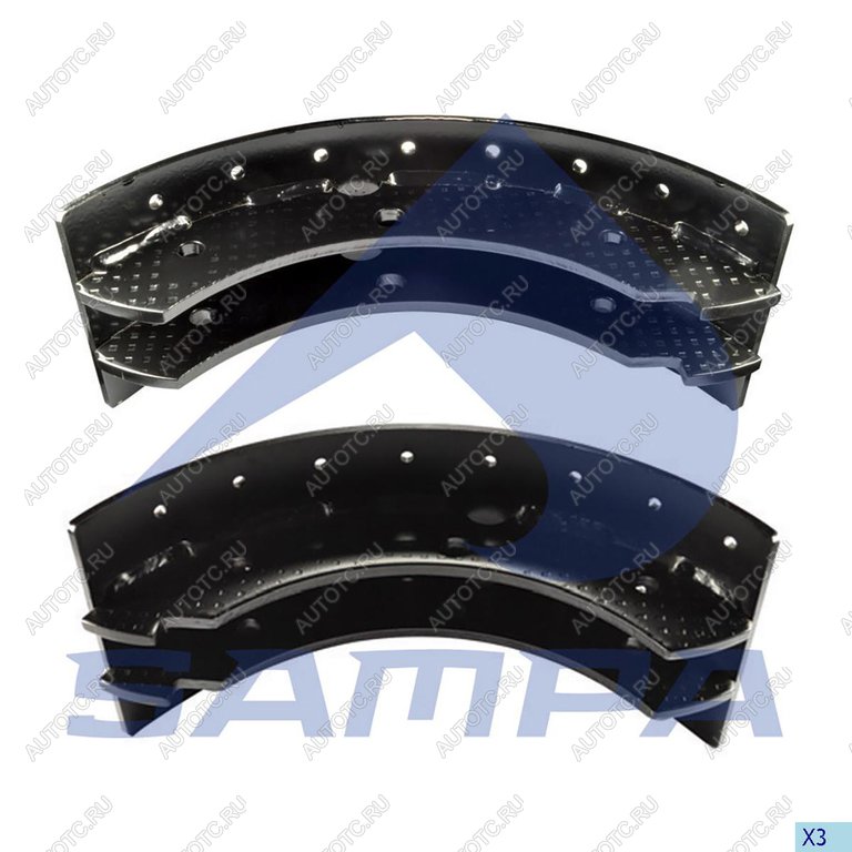 4 189 р. Колодки тормозные VOLVO без накладок комплект (2шт.) SAMPA SAMPA 030.650  с доставкой в г. Пермь