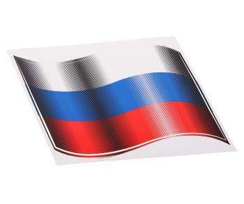 56 р. Наклейка виниловая RUS-флаг (развивающийся) 16х19cм полноцветная AUTOSTICKERS AUTOSTICKERS 030739  с доставкой в г. Пермь. Увеличить фотографию 1