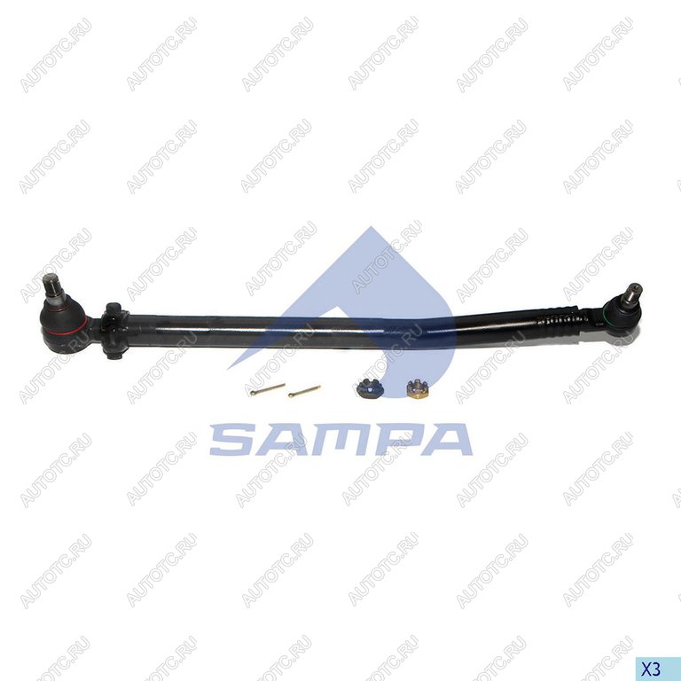 4 289 р. Тяга рулевая MERCEDES продольная (L=727675, d=40мм) SAMPA SAMPA 097.057-01  с доставкой в г. Пермь