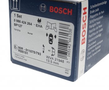 1 129 р. Колодки тормозные (4шт.) BOSCH Toyota Starlet P90 хэтчбэк 5 дв. дорестайлинг (1995-1997)  с доставкой в г. Пермь. Увеличить фотографию 3