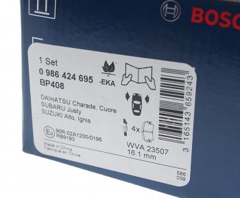 2 349 р. Колодки тормозные передние (4шт.) BOSCH Suzuki Ignis (2016-2025)  с доставкой в г. Пермь. Увеличить фотографию 3