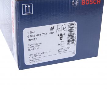 3 499 р. Колодки тормозные передние (4шт.) BOSCH BMW 3 серия E46 седан дорестайлинг (1998-2001)  с доставкой в г. Пермь. Увеличить фотографию 4