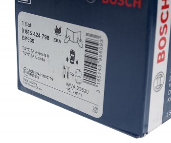 2 989 р. Колодки тормозные задние (4шт.) BOSCH Toyota Avensis T250 седан дорестайлинг (2003-2006)  с доставкой в г. Пермь. Увеличить фотографию 3