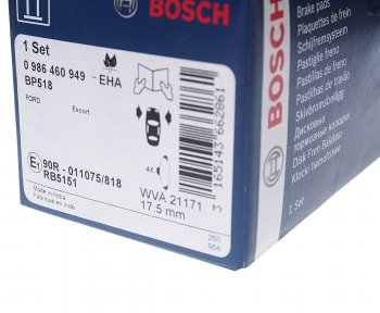 1 399 р. Колодки тормозные передние (4шт.) BOSCH Ford Escort ANL 1-ый рестайлинг универсал (1992-1994)  с доставкой в г. Пермь. Увеличить фотографию 3
