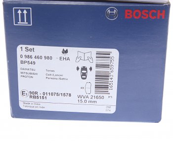 1 269 р. Колодки тормозные передние (4шт.) BOSCH Mitsubishi Colt CA0 хэтчбэк 3 дв. (1991-1996)  с доставкой в г. Пермь. Увеличить фотографию 4