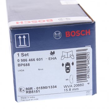 1 489 р. Колодки тормозные передние (4шт.) BOSCH Лада 2123 (Нива Шевроле) дорестайлинг (2002-2008)  с доставкой в г. Пермь. Увеличить фотографию 4