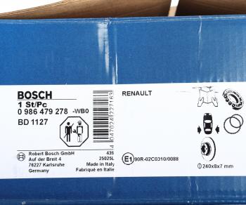 8 249 р. Диск тормозной NISSAN Note (05-12) RENAULT Megane (02-09) задний (1шт.) BOSCH BOSCH 0986479278  с доставкой в г. Пермь. Увеличить фотографию 4