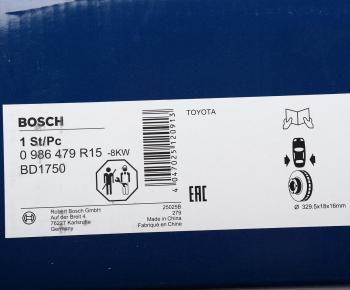 4 999 р. Диск тормозной TOYOTA Land Cruiser (J100) задний (1шт.) BOSCH BOSCH 0986479r15  с доставкой в г. Пермь. Увеличить фотографию 6