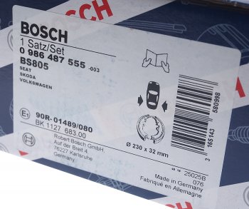 2 869 р. Колодки тормозные задние барабанные 4шт. BOSCH Skoda Octavia Tour A4 1U5 универсал дорестайлинг (1996-2000)  с доставкой в г. Пермь. Увеличить фотографию 4