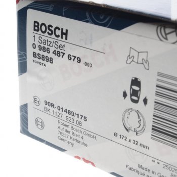 2 489 р. Колодки тормозные задние барабанные (4шт.) BOSCH Toyota Avensis T220 седан дорестайлинг (1997-2001)  с доставкой в г. Пермь. Увеличить фотографию 4