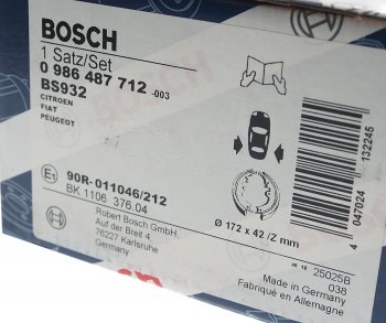 3 699 р. Колодки тормозные задние стояночного тормоза (4шт.) BOSCH Peugeot Boxer 250 (2006-2014)  с доставкой в г. Пермь. Увеличить фотографию 4