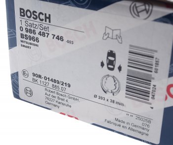 1 979 р. Колодки тормозные задние барабанные 4шт. BOSCH Mitsubishi Lancer 9 CS седан 1-ый рестайлинг (2003-2005)  с доставкой в г. Пермь. Увеличить фотографию 4