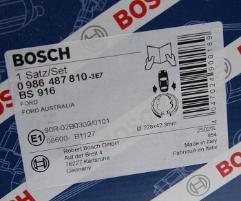 3 099 р. Колодки тормозные задние барабанные (4шт.) BOSCH Ford Focus 2 хэтчбэк 3 дв. дорестайлинг (2004-2007)  с доставкой в г. Пермь. Увеличить фотографию 4