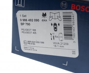 2 389 р. Колодки тормозные передние (4шт.) BOSCH Peugeot 406 8E,F универсал дорестайлинг (1995-1999)  с доставкой в г. Пермь. Увеличить фотографию 3
