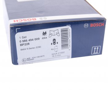 2 499 р. Колодки тормозные задние (4шт.) BOSCH BMW 3 серия E36 купе (1992-1999)  с доставкой в г. Пермь. Увеличить фотографию 4