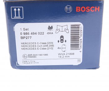 2 399 р. Колодки тормозные задние (4шт.) BOSCH Mercedes-Benz E-Class W210 дорестайлинг седан (1996-1999)  с доставкой в г. Пермь. Увеличить фотографию 4