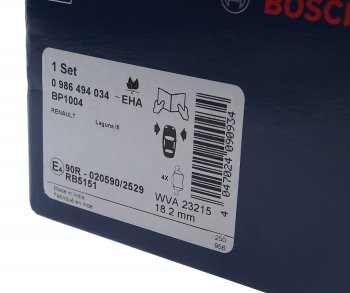 2 889 р. Колодки тормозные передние (4шт.) BOSCH Renault Megane седан  дорестайлинг (2002-2006)  с доставкой в г. Пермь. Увеличить фотографию 3