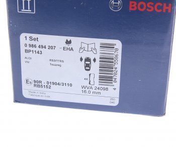5 199 р. Колодки тормозные передние (4шт.) BOSCH Volkswagen Touareg GP рестайлинг (2006-2010)  с доставкой в г. Пермь. Увеличить фотографию 4