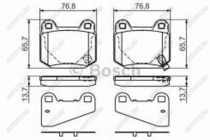 3 299 р. Колодки тормозные задние (4шт.) BOSCH Mitsubishi Lancer 9 CS седан 1-ый рестайлинг (2003-2005)  с доставкой в г. Пермь