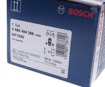 2 059 р. Колодки тормозные задние (4шт.) BOSCH KIA Sorento BL рестайлинг (2006-2010)  с доставкой в г. Пермь. Увеличить фотографию 3