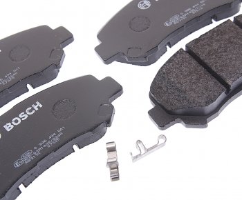 2 499 р. Колодки тормозные передние (4шт.) BOSCH Nissan Qashqai 1 J10 рестайлинг (2010-2013)  с доставкой в г. Пермь. Увеличить фотографию 2
