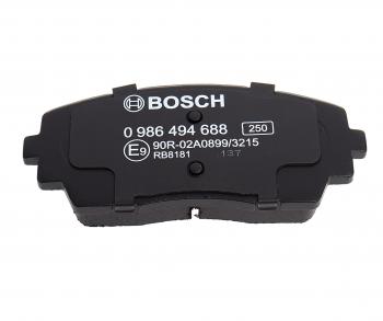 3 279 р. Колодки тормозные передние (4шт.) BOSCH KIA Picanto 2 TA хэтчбэк 3 дв. дорестайлинг (2011-2015)  с доставкой в г. Пермь. Увеличить фотографию 3
