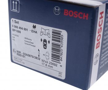 2 159 р. Колодки тормозные (4шт.) BOSCH Hyundai I40 1 VF дорестайлинг седан (2011-2015)  с доставкой в г. Пермь. Увеличить фотографию 3