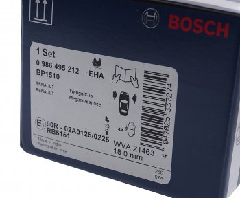 1 639 р. Колодки тормозные передние (4шт.) BOSCH Renault Symbol седан LB 2-ой рестайлинг (2006-2008)  с доставкой в г. Пермь. Увеличить фотографию 3