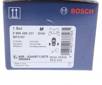 1 669 р. Колодки тормозные задние (4шт.) BOSCH Volkswagen Golf 5 хэтчбэк (2003-2009)  с доставкой в г. Пермь. Увеличить фотографию 4