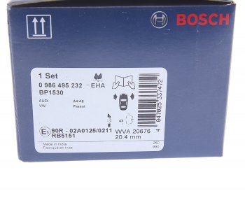 2 899 р. Колодки тормозные передние (4шт.) BOSCH Audi A6 C5 дорестайлинг, седан (1997-2001)  с доставкой в г. Пермь. Увеличить фотографию 4