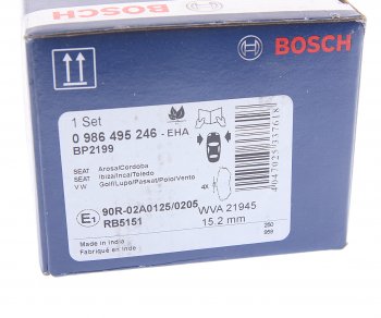 1 559 р. Колодки тормозные передние (4шт.) BOSCH Volkswagen Golf 5 хэтчбэк (2003-2009)  с доставкой в г. Пермь. Увеличить фотографию 4