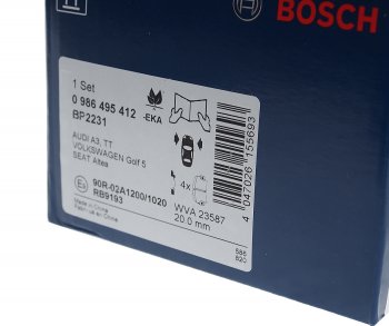 2 799 р. Колодки тормозные передние (4шт.) BOSCH Volkswagen Passat B6 седан (2005-2011)  с доставкой в г. Пермь. Увеличить фотографию 4