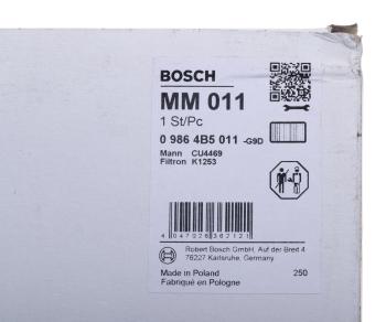 669 р. Фильтр воздушный салона MERCEDES Atego (98-04) BOSCH BOSCH 09864b5011  с доставкой в г. Пермь. Увеличить фотографию 4