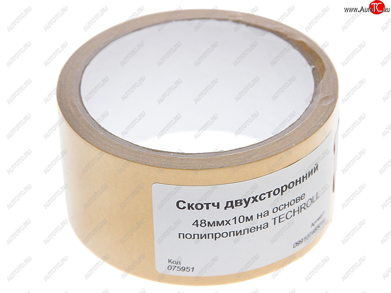 131 р. Скотч двухсторонний 48ммх10м на основе полипропилена TECHROLL TECHROLL 099107485014  с доставкой в г. Пермь