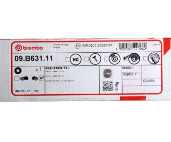 8 699 р. Диск тормозной NISSAN Patrol (10-) задний (1шт.) BREMBO BREMBO 09.b631.11  с доставкой в г. Пермь. Увеличить фотографию 5