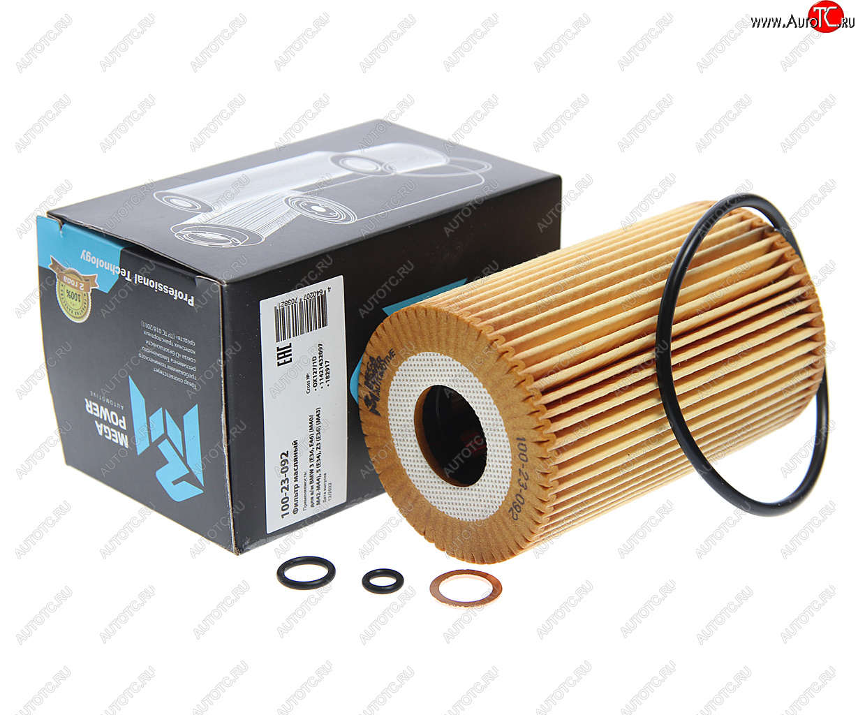 184 р. Фильтр масляный BMW 3 (E36,E46) (M40M42-M44),5 (E34),Z3 (E36) (M43) MEGAPOWER MEGAPOWER 100-23-092  с доставкой в г. Пермь