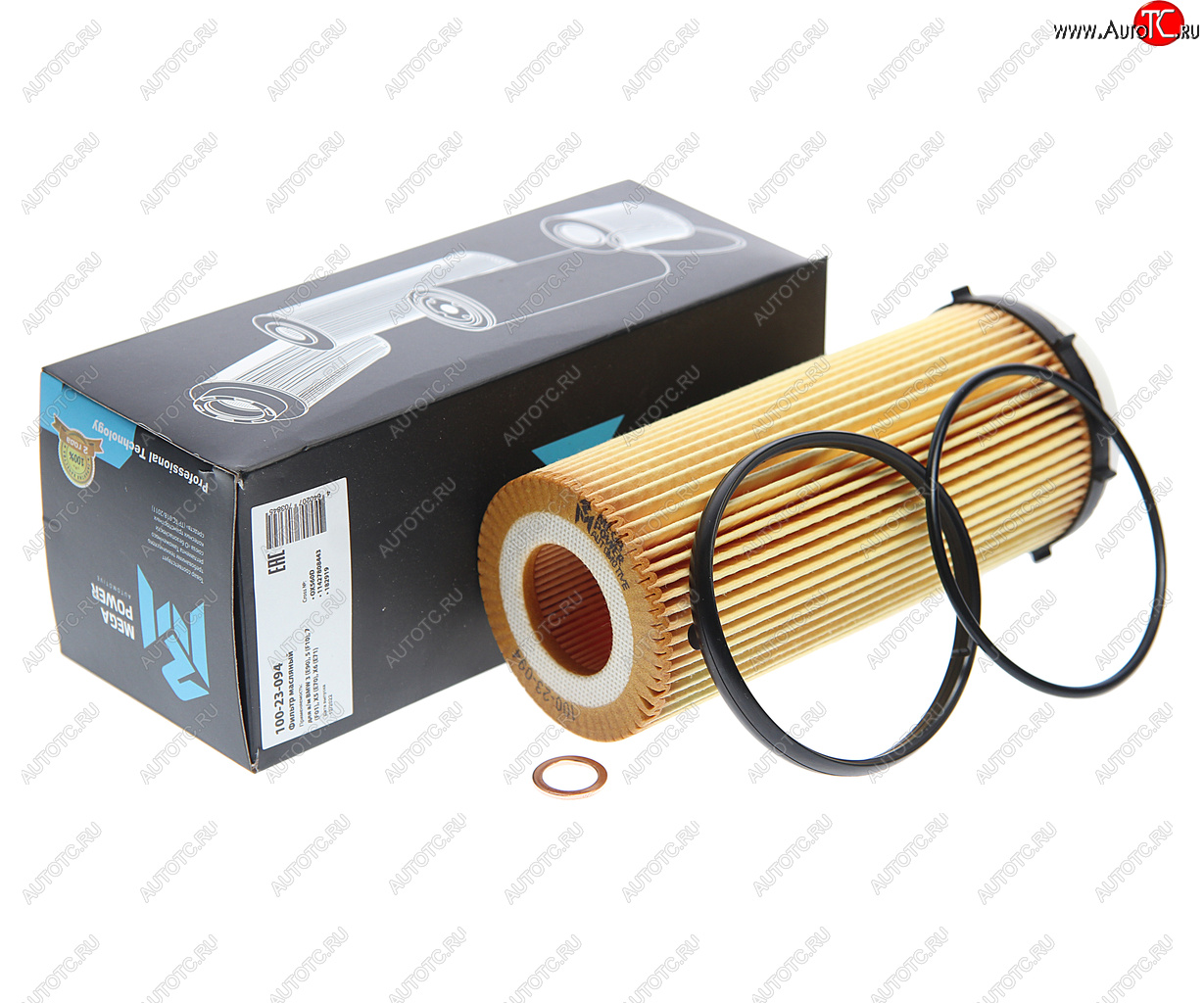 297 р. Фильтр масляный BMW 3 (E90),5 (F10),7 (F01),X5 (E70),X6 (E71) MEGAPOWER MEGAPOWER 100-23-094  с доставкой в г. Пермь