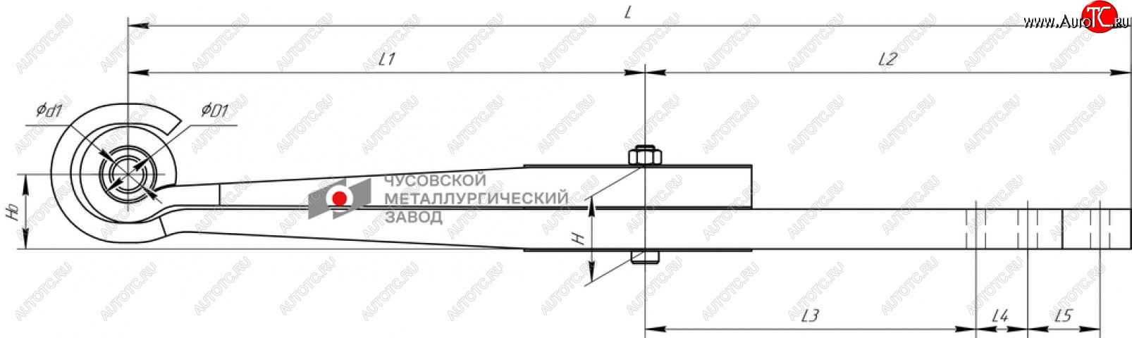 32 999 р. Рессора ТОНАР-1130 задняя (2 листа) полурессора (рычаг) L=1044мм ЧМЗ ЧМЗ 1003802тн  с доставкой в г. Пермь