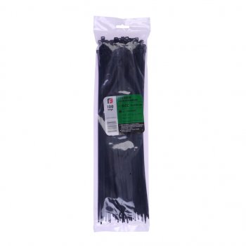 379 р. Хомут-стяжка 350х5.0 пластик черный (100шт.) FORTISFLEX FORTISFLEX 1005350-1  с доставкой в г. Пермь. Увеличить фотографию 1