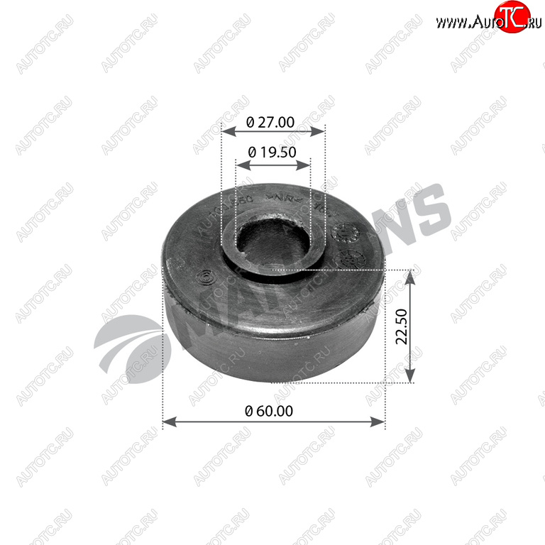 83 р. Втулка амортизатора SCANIA P,G,R,T series кабины (20x59x19) MANSONS MANSONS 100.550  с доставкой в г. Пермь