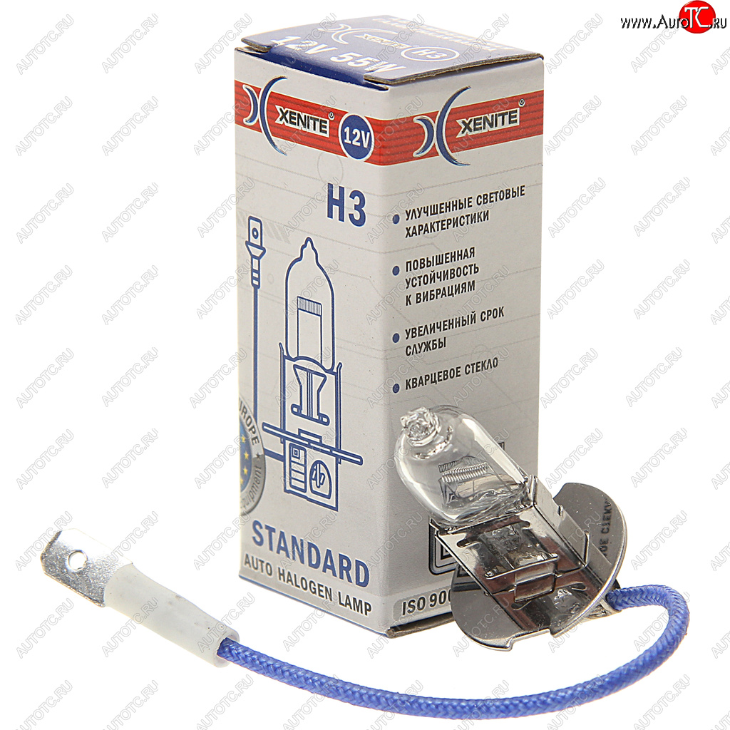 63 р. Лампа 12V H3 55W РK22s 3200К Standard XENITE XENITE 1007012  с доставкой в г. Пермь