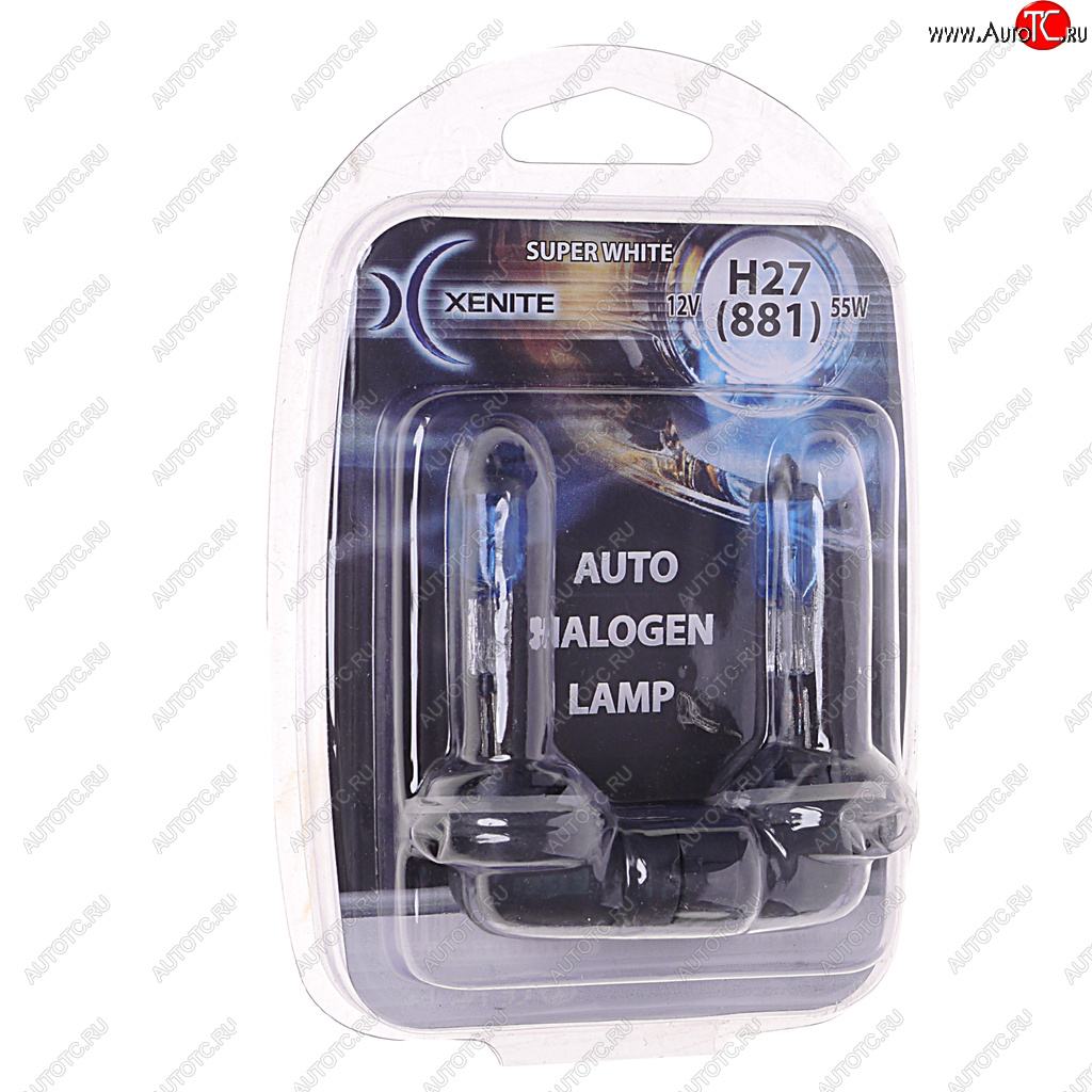 469 р. Лампа 12V H27(881) 27W PGJ13 +30% 4000К блистер (2шт.) Super White XENITE XENITE 1007039  с доставкой в г. Пермь