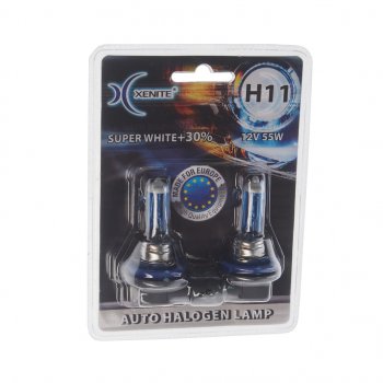 579 р. Лампа 12V H11 55W PGJ19-2 +30% 4000К блистер (2шт.) Super White XENITE XENITE 1007043  с доставкой в г. Пермь. Увеличить фотографию 1