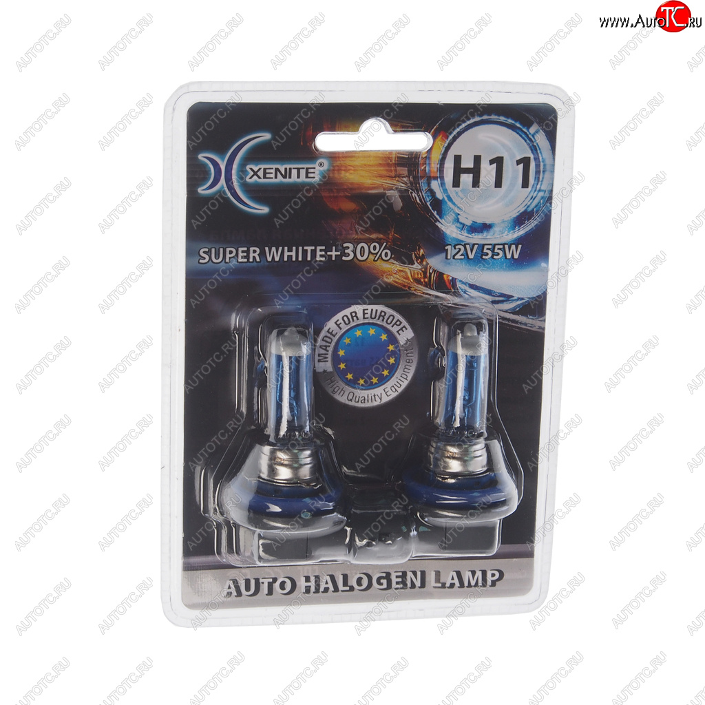 579 р. Лампа 12V H11 55W PGJ19-2 +30% 4000К блистер (2шт.) Super White XENITE XENITE 1007043  с доставкой в г. Пермь