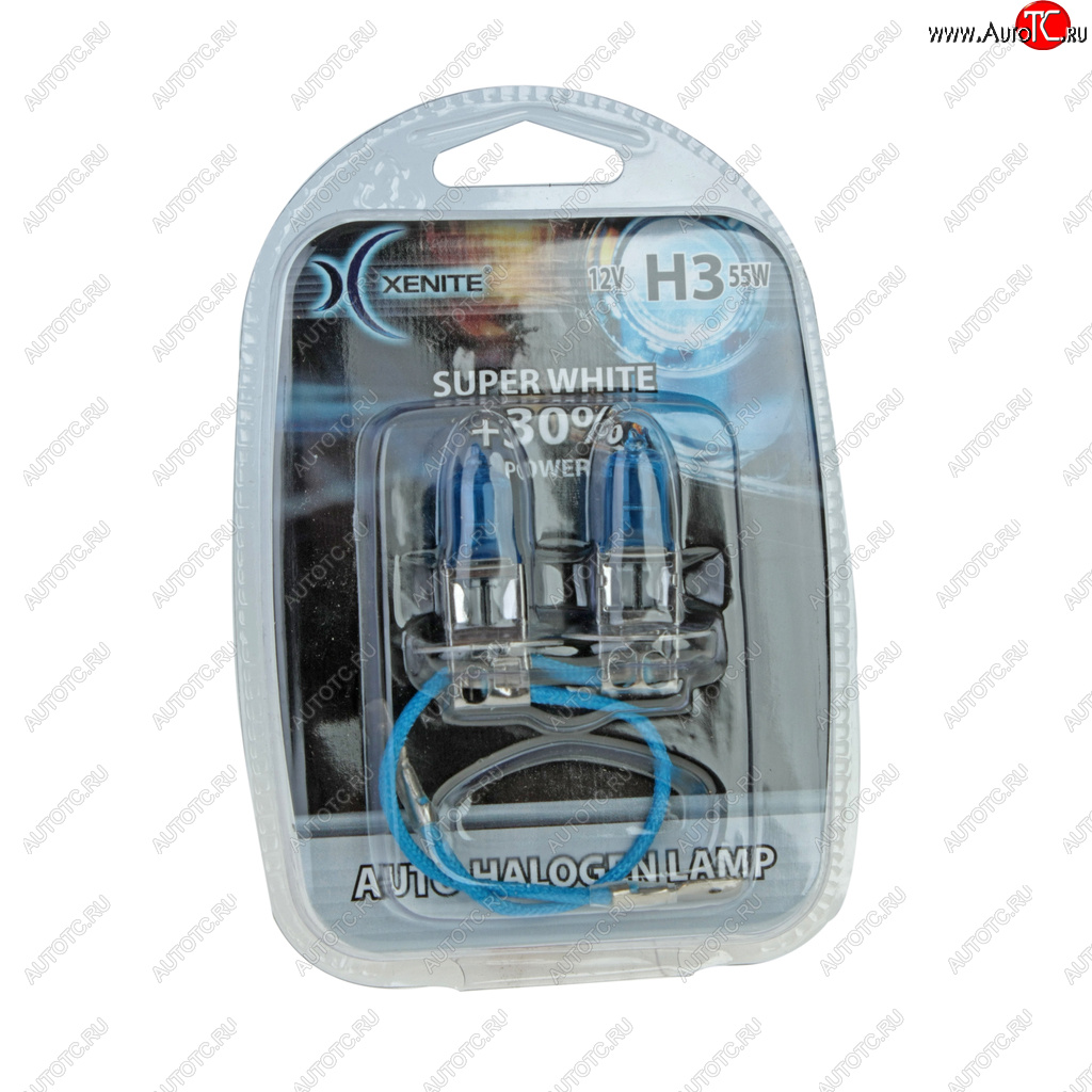 287 р. Лампа 12V H3 55W РK22s +30% 4000К блистер (2шт.) Super White XENITE XENITE 1007044  с доставкой в г. Пермь