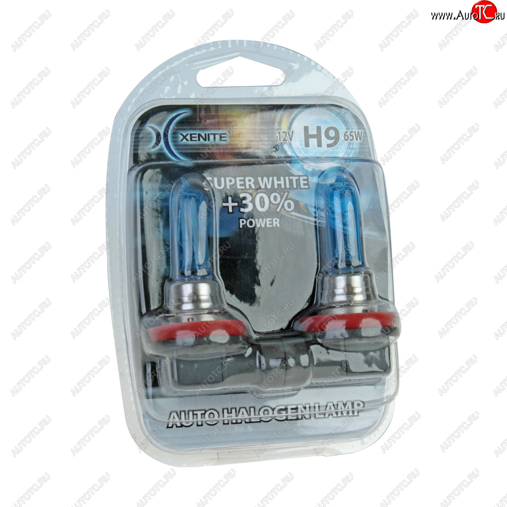 579 р. Лампа 12V H9 65W PGJ19-5 +30% 4000К блистер (2шт.) Super White XENITE XENITE 1007048  с доставкой в г. Пермь