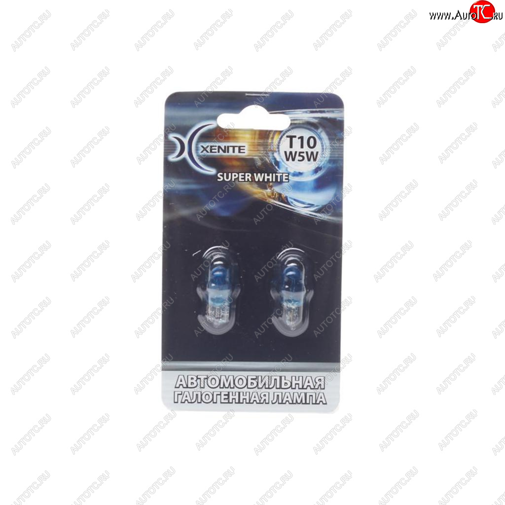 136 р. Лампа 12V W5W T10W W2.1х9.5d +30% 4000К блистер (2шт.) Super White XENITE XENITE 1007060  с доставкой в г. Пермь