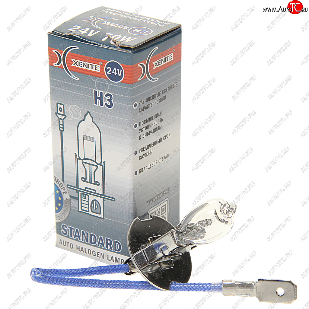 95 р. Лампа 24V H3 70W РK22s 3200К Standard XENITE XENITE 1007063  с доставкой в г. Пермь