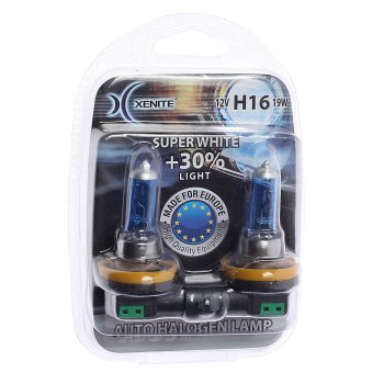 639 р. Лампа 12V H16 19W PGJ19-3 +30% 4000К блистер (2шт.) Super White XENITE XENITE 1007069  с доставкой в г. Пермь. Увеличить фотографию 1
